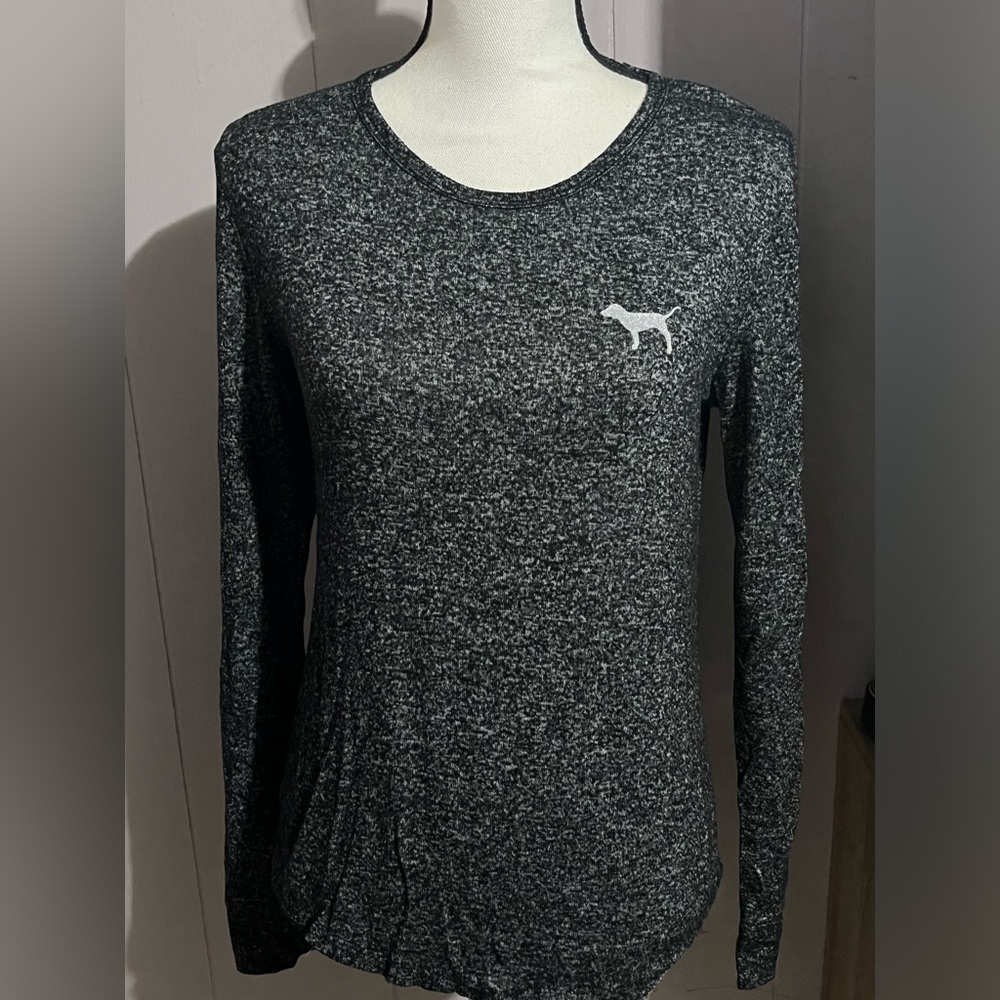 Victorias Secret Pink Long Sleeve Sleep Lounge Shirt with Dog Logo